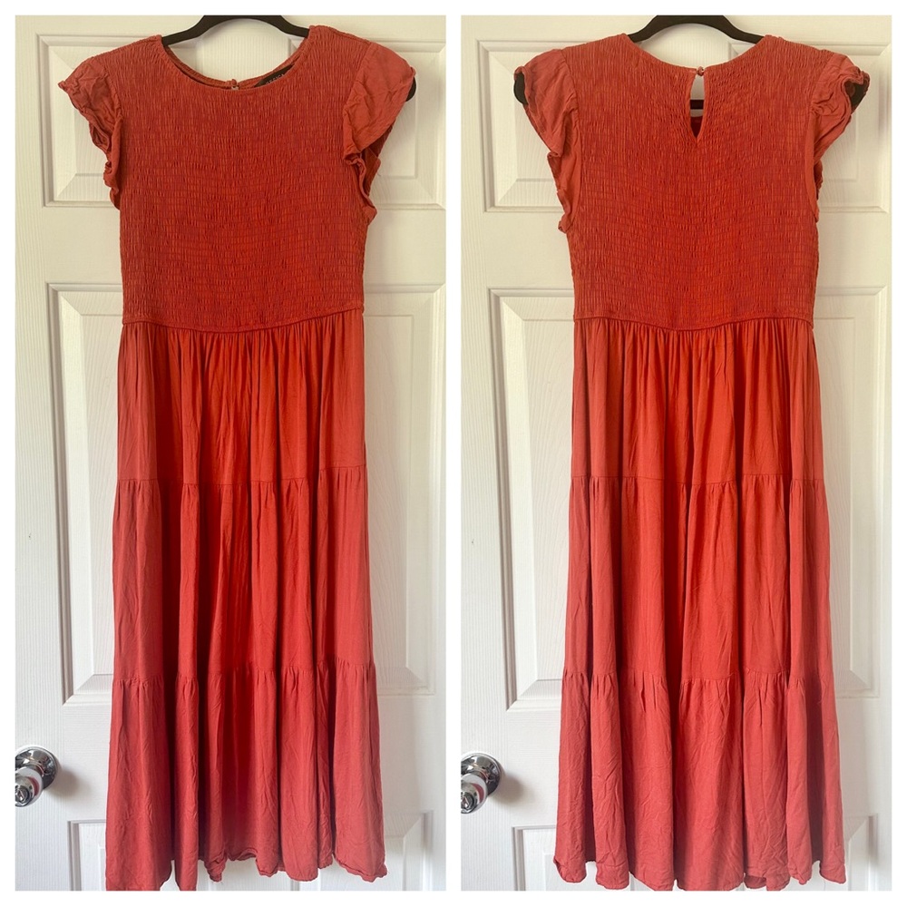 Elegant Red Tiered Dress